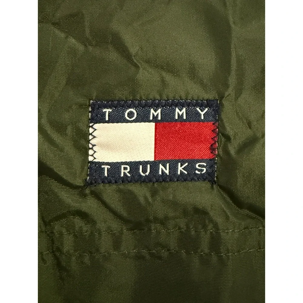 VTG Y2K Tommy Hilfiger Swim Trunks Mens M Green Tropical Bathing Suit Shorts 90s